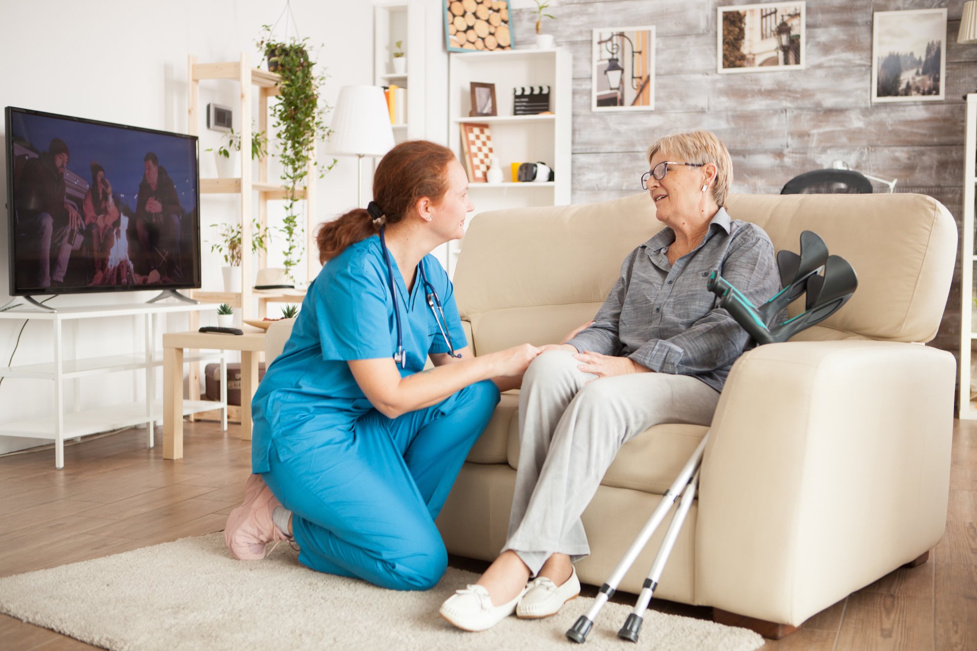 Caregiver and client sharing a moment